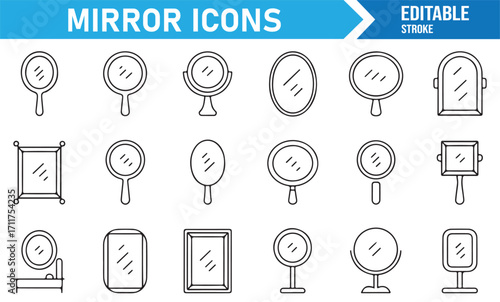 Home decor mirror icons collection for lifestyle and furniture design