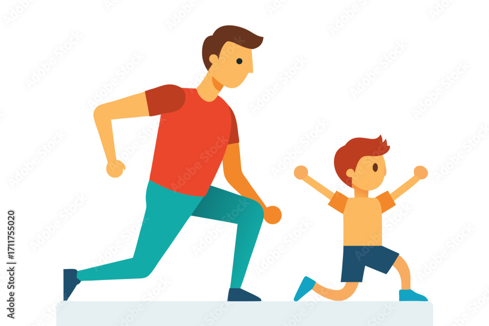 Fototapeta premium man running on the beach
