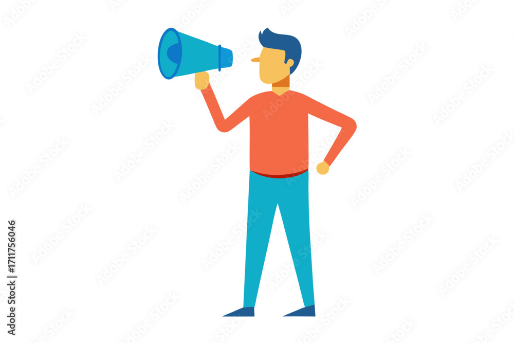 Fototapeta premium businessman with megaphone