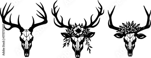 Floral Antlers - Mystic Deer Skulls"