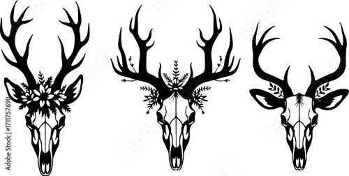 Floral Antlers - Mystic Deer Skulls"