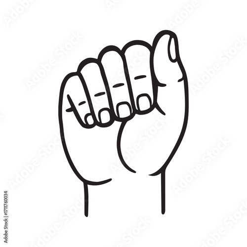 American Sign Language alphabet A illustration