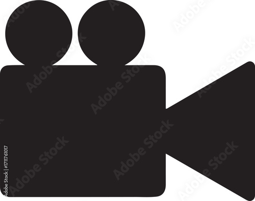 Video camera silhouette icon, simple vector design for filming, media, movie, and recording.