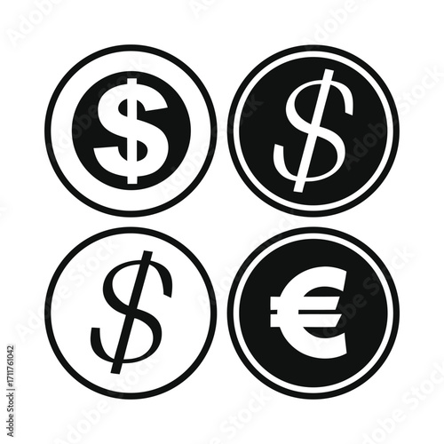Minimalist high contrast graphic with four elements