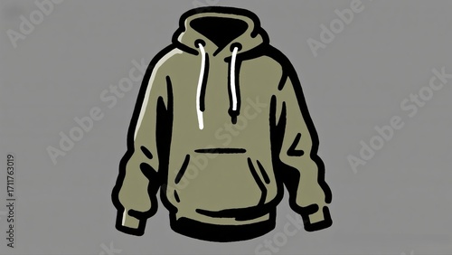 Casual hooded sweatshirt graphic illustration