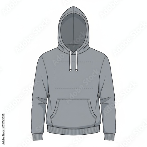 Gray Hooded Sweatshirt Mockup