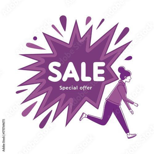 Vibrant abstract representation of a sale event