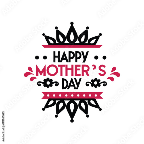 Bold and playful happy mother s day design with crown