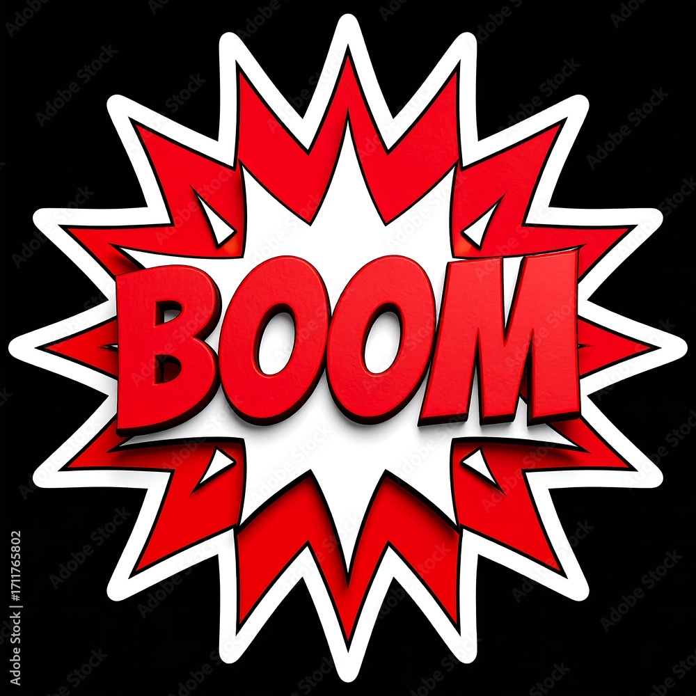 Fototapeta premium Red comic book boom