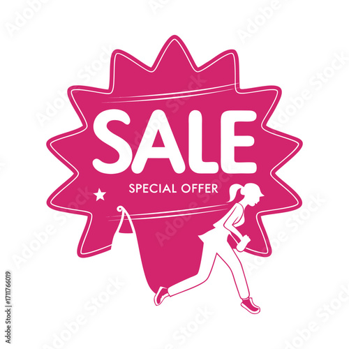 Vibrant starburst shaped sticker design