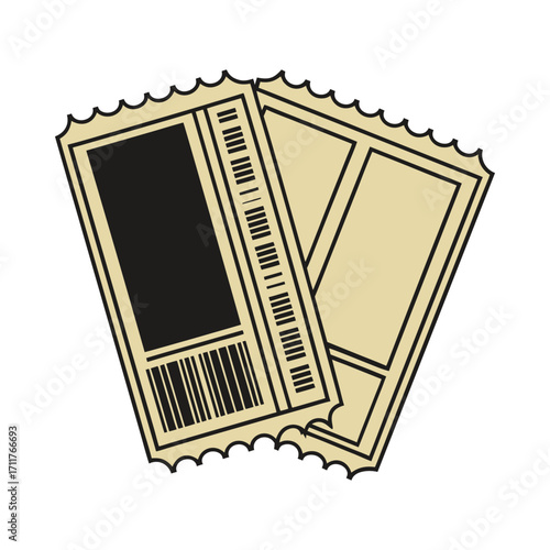 Vintage golden hued ticket stub design