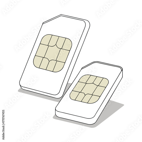 Two sim cards presented side by side design