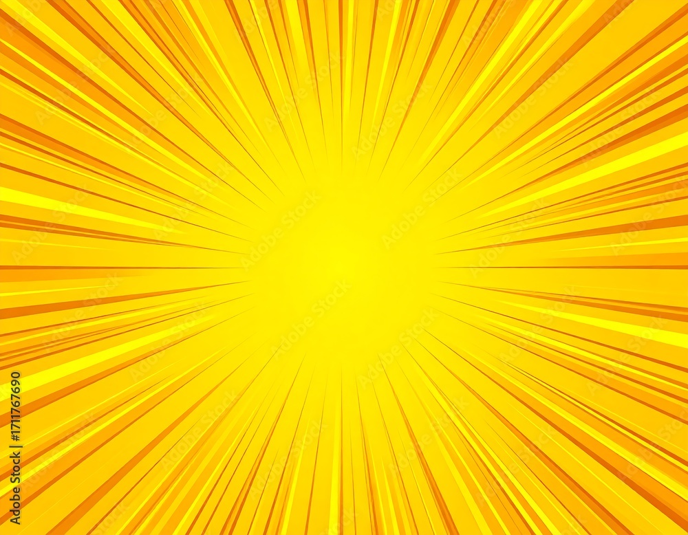 Obraz premium Bright yellow radial lines background
