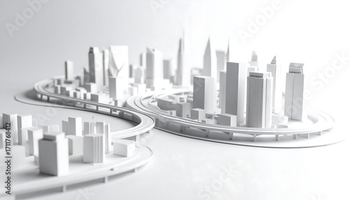 White Cityscape Model - Architectural Urban Design Concept.