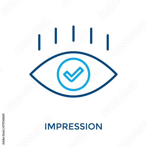 Impression Icon Outline Color Style. Vector Illustration For Graphic Design