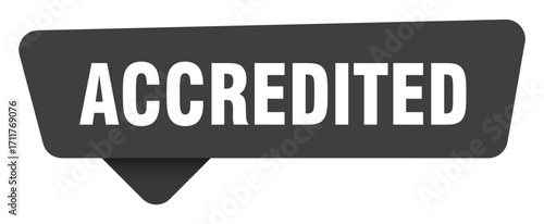 accredited black sign isolated on transpatent background. accredited sticker