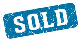 sold rectangular sign. sold stamp