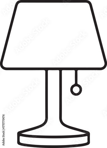 Simple line drawing of a classic table lamp
