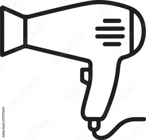 Simple outline icon of a hair dryer