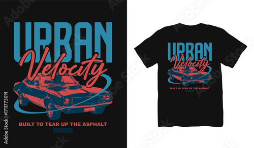 Racing car streetwear t shirt design, urban t shirt, Fast wheels challenge, California street race design, Street Racing, street style fashion, urban trendy t-shirt design, Racing club Illustration