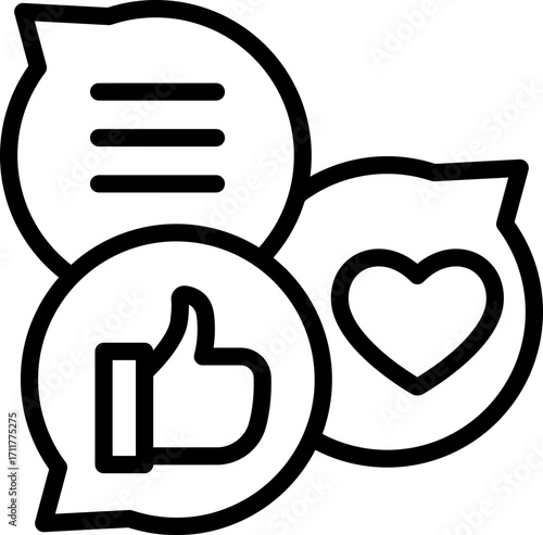 Social Media Interaction Icons.