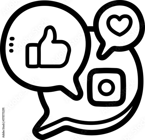 Social Media Interaction and Engagement Icons.