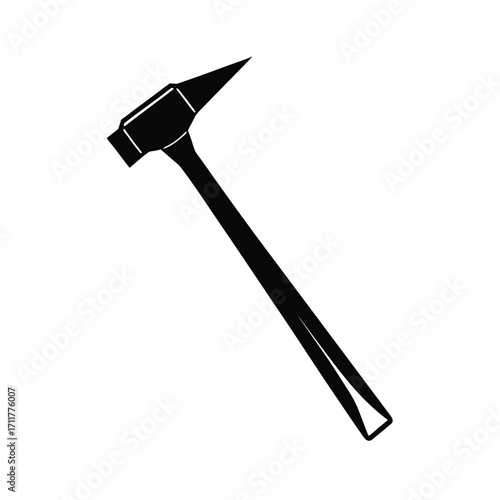 Black hammer silhouette on white background