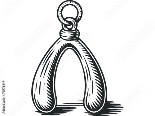 Wishbone object on a. Vector hand drawn illustration