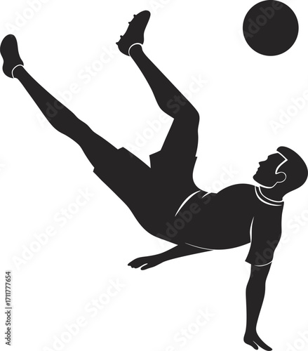 Dynamic silhouette of a football player in action capturing athleticism and sport