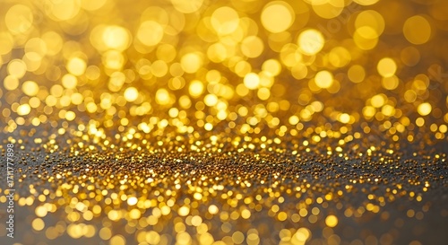 Abstract Glittering Golden Sparkle Texture Background with Shiny Light Particles in Luxury Style