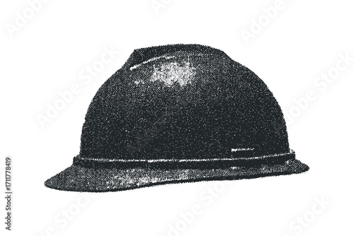 Hard hat protective headwear. Vector hand drawn illustration