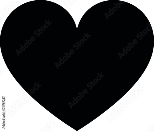 Bold black heart symbol representing love and strong emotions