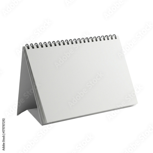 Blank desk calendar with spiral binding isolated PNG with Transparent Background