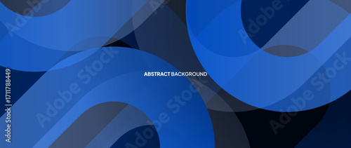 Abstract gradient blue background with a slanted round geometry object that creates a dynamic impression