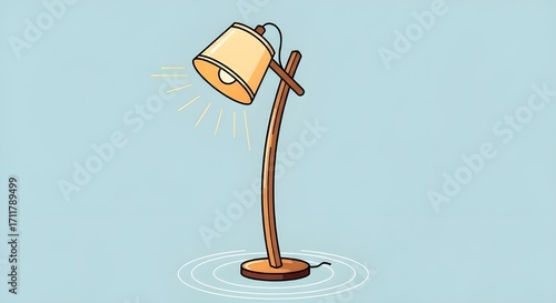 A lit lamp stand