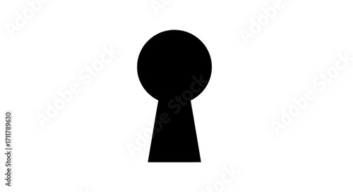 A black keyhole