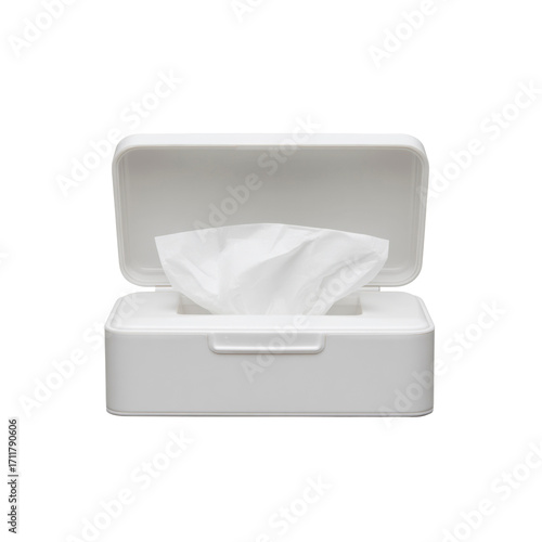 Open Box of White Wet Wipes, Cleanliness and Hygiene Product