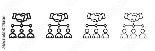 Relationship  Icon Set With Multiple Line Styles Vector Illustration 