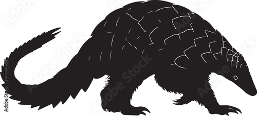 Unique pangolin silhouette for wildlife and nature projects