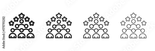 Client  Icon Set With Multiple Line Styles Vector Illustration 