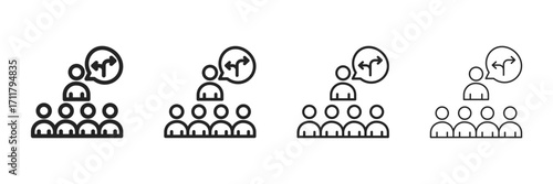 Guidance  Icon Set With Multiple Line Styles Vector Illustration 
