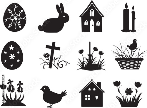 Festive Easter icons celebrate spring renewal and tradition