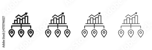 Expansion  Icon Set With Multiple Line Styles Vector Illustration 