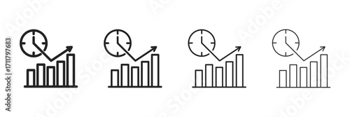 Effieciency  Icon Set With Multiple Line Styles Vector Illustration 