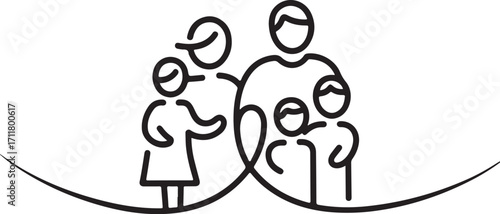United family figures embrace, symbolizing love and connection