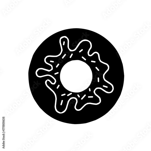 donut icon vector. donut silhouette illustration. donut illustration isolated on white background