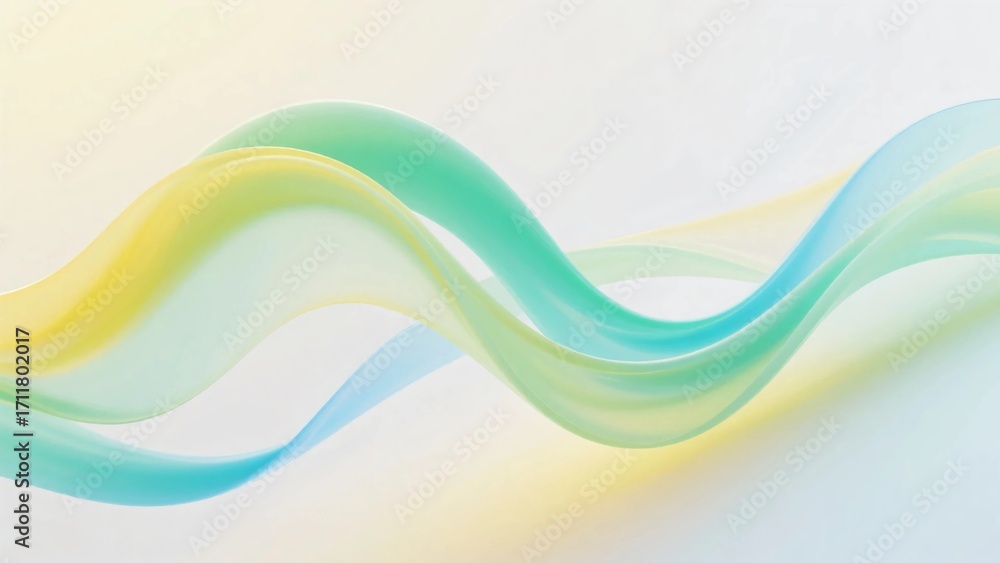 Fototapeta premium Soft Pastel Gradient Abstract Flowing Wave with Smooth Transparent Curves and Minimal Elegant Light Background Design