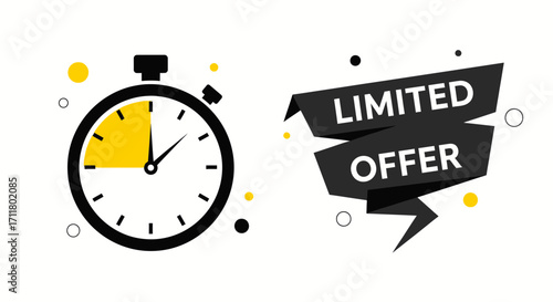 Urgent limited offer countdown timer alert for flash sales and time-sensitive promotions