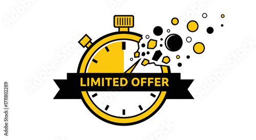 Act fast, grab amazing deals now with this dynamic limited offer clock graphic!