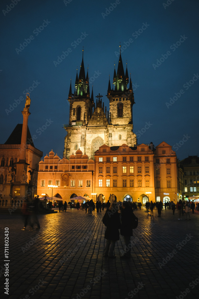 Fototapeta premium Details Of The Old Medieval Tower In Prague